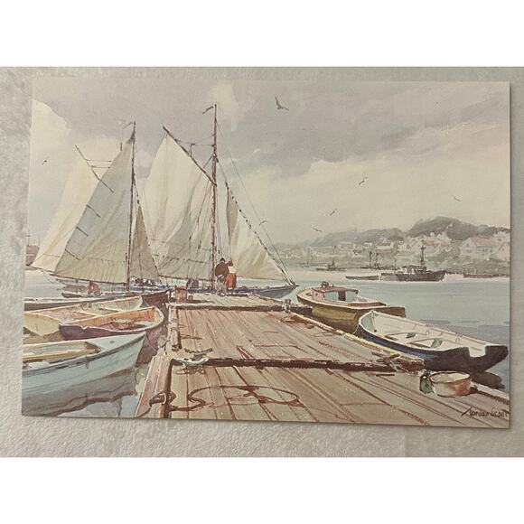 (6) Marine Water Colors Gordon Grant State Mutual Life Assurance Co of America - Picture 11 of 11